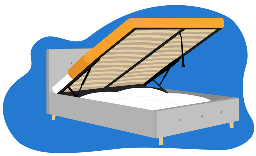 ottoman bed opened